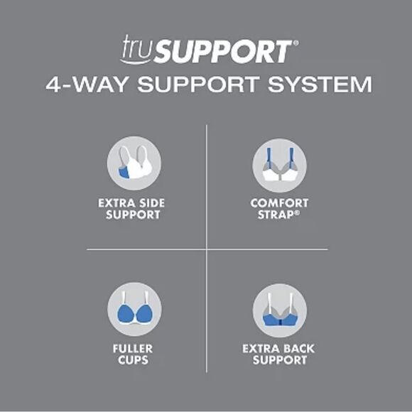 Playtex® Bra: 18 Hour Seamless Smoothing Full-Figure Bra 4049 - Women's 36C NWOT - Picture 5 of 10